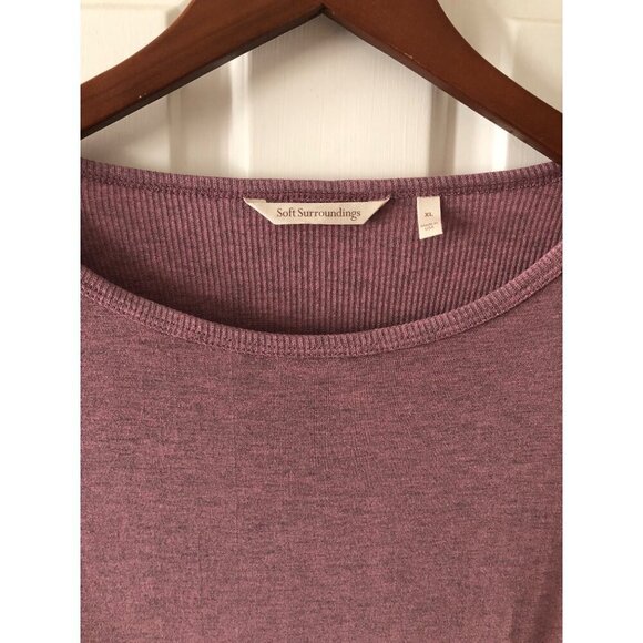 SOFT SURROUNDING Bailey Waffle Knit Thermal Top Pink / Purple Size XL - Picture 4 of 8